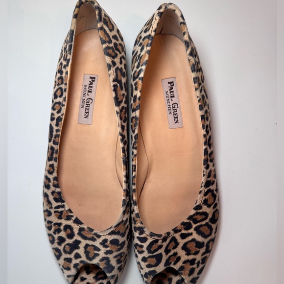 Vintage Paul Green Leopard Open Toe Shoes - Picture 5 of 8